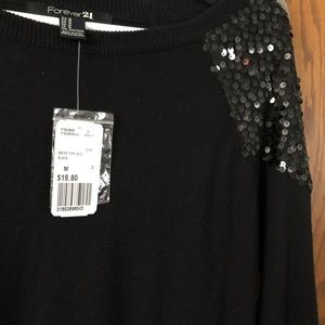 NWT Black sequined Forever 21 sweater